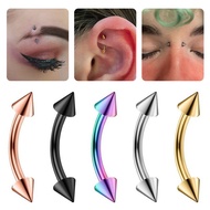 1.2mm Stainless Steel Curved Ear Stud Barbell Lip Rook Piercing Anti Allergy Eyebrow Bridge Piercing