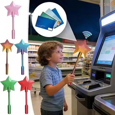 [E] 1 Pcs 3D Printed Star Wand Tap To Pay Star Magic Wand Portable Contactless Payment Card Holder C