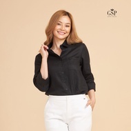 GSP Linen Shirt  เสื้อเชิ้ต สีดำทรงเข้ารูป PBTHBL