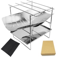 ST-🚢Outdoor Picnic Stainless Steel Folding Easy Storage Fire Table Camping Campfire Basin Barbecue Grill Fire Rack Firew