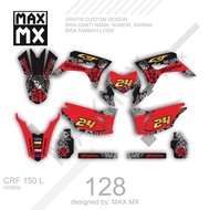 cod design crf 150 l decal stiker fullbody motif tengkorak merah abu hitam