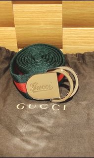 Gucci 經典綠紅綠皮帶