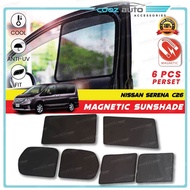 Nissan Serena C26 2010 - 2016 Car Magnetic Sun Shade Magnet Sunshade Accessories 6PCS