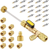 32pcs/Set Valve Core Remover/Installer Air Conditioning Line Repair Tools Freon Valve Core Remover