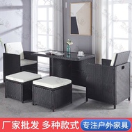 Balcony leisure table and chair set Garden Sofa Furniture Set Outdoor Rattan Sofa Rattan Woven Villa