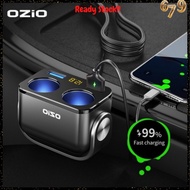 Market679 Ozio QC 3.0 Fast Charge Car Charger LED Voltage Display Charger Dual USB Port 12/24V Ready