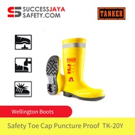 Tanker TK20Y🥾👷🏻‍♂️ Safety Wellingtons Safety Boots Yellow Reflective Strip Safety Shoes