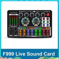F999 Sound Card Audio Mixer Live Sound Card Voice Changer Mixing Console Amplifier Sound Card Phone 