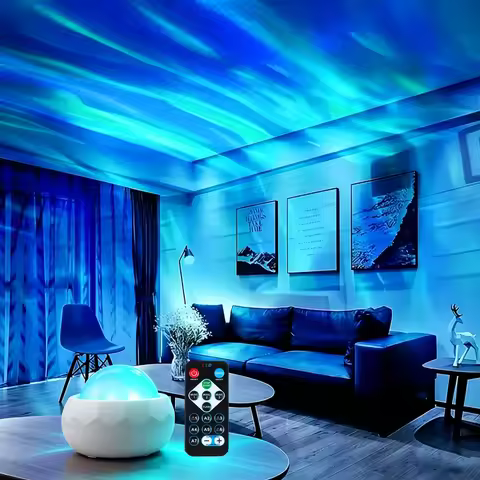 LED Night Light Aurora Starry Sky Projector Light 7 Colors with Remote USB Powered for Home Bedroom 