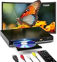 DVD Player, HDMI DVD Players for TV with Microphone &amp; USB Input, All Region Free Disc Player, Support NTSC/PAL System HD 1080P with HDMI &amp; AV Cable and Remote Control
