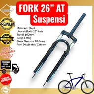 (FORK AT 26 SUSPENSION) 26 Inch MTB Bike Fork Soft Front Fork Oversize Mountain Bicycle Fork