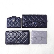 Chanel 經典黑色荔枝牛皮長銀包短銀包 Classic Black Calfskin Long Short Wallet