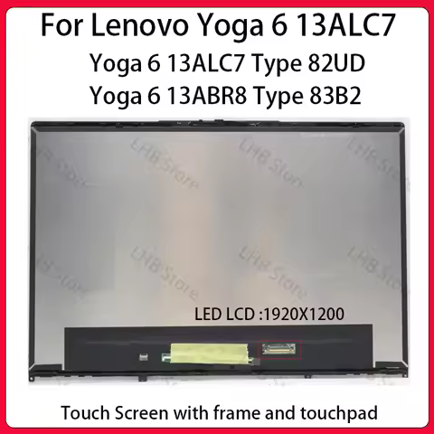 13.3" Laptop LCD Touch Screen For Lenovo Yoga 6 13ALC7 Type 82UD Yoga 6 13ABR8 Type 83B2 Display Dig