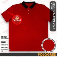 Plus Size Men's Polo T Shirt With 3 button No Pocket Color Red (Plain) Code POLOGRED