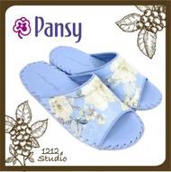 Pansy - 日本知名品牌簡約家居室內手工女裝花花拖鞋 (藍色)(平行進口)