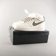 Nike Air Force 1 Mid 白色橄欖綠