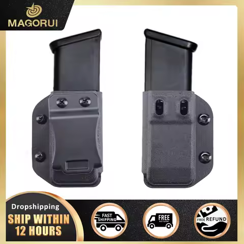 IWB/OWB 9mm Universal Mag Holster Mag Pouch Fits For Glock 17 19 26/23/27/31/32/33 M9 G2C P226 USP L