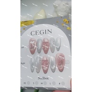 NAIL BOX CEGIN DESIGN PINK JELLY MIX RICE JELLY CAT'S EYE CHARM (C96)