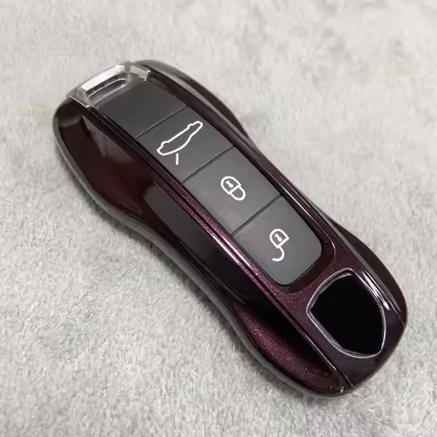 Key Case Purple Crystal for Porsche 718 911 Panamera Cayenne Macan Boxster Cayman Car Key Shell Cove