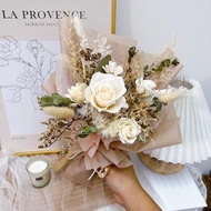 私蜜奶糖花束 乾燥花 白玫瑰 永生花 告白 生日 畢業 情人節 祝福