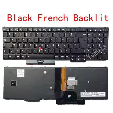 P50 AZERTY Backlit Keyboard For Lenovo Thinkpad P50 P51 P70 P71 01HW200 PYBLW-105FR 9A18649 SN20M154