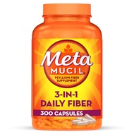 3-in-1 Fiber Capsules, Daily Psyllium Husk Fiber Supplement, Fiber Capsules for Digestive Health, Pl