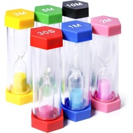 PROLOSO 6 Pcs Colorful Sand Timers Set Platic Sandglass Hourglass Sand Clock Timer 30sec/ 1min/ 2min