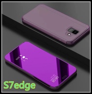 เคสเปิดปิดเงา Case Samsung galaxy S7edge Smart Case เคสฝาเปิดปิดเงา สมาร์ทเคส เคสตั้งได้ ซัมซุง เคสมือถือ เคสโทรศัพท์ เคสกระเป๋า เคสเงา Phone C