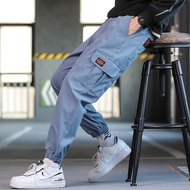 Handsome Cargo Pants Causal Men Pants Classic Long Pants Men Trousers with Elastic Waistband 4 Color