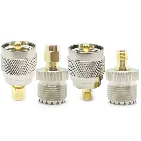 SMA UHF Coaxial Adapter Kit PL-259 SO239 Male Female to SMA Coax Connector Low Loss for CB Radio