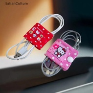 ItalianCulture Sanrio Hello Kitty Fabric Data Cable Storage Clip Handmade KT Data Cable Charging Cab