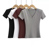 A66 Fashionable Colorful Short-Sleeved Turtleneck Women's T-shirt A66