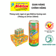 Nước Ngọt Có Gaz Bidrico Hương Cam ( Thùng 24 lon 330ml )