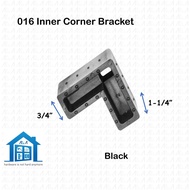 ⟬aga.alumglass⟭ 016 @ 3/4" x 1-1/4" PVC Inner Corner Bracket for Aluminium