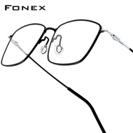 FONEX Titanium Gọng kính người đàn ông thiết kế thương hiệu vuông Hàn Quốc japaness siêu nhẹ Kính mắ