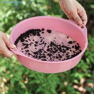 LOMBARD Soil Sieve Sifter, Round Manual Garden Mesh Pan, Potting Classifier Plastic Multi-use Sifting Strainer Home