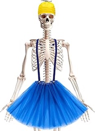 Tarpop 3Pcs 12ft Skeleton Outfit Accessories Giant Sized summer Halloween Skeleton Costume Include E