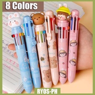 8-in-1 Multi-Color Pen 0.5mm Cartoon Ballpoint Pen Creative Stationery Ballpen