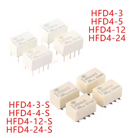 20Pcs HongFa Signal Relay HFD4/3-S HFD4/5-S HFD4/12-S HFD4/24-S 3V,5V,12V,24V 2A 8-pin two group con