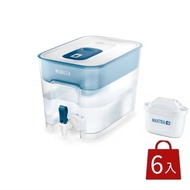 【BRITA】Flow 8.2L濾水箱+全效濾芯6入(白色)