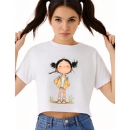 KATUN Women's Crop Tee T-Shirt DT397 - Combed Cotton Material (Cool Material) - Comfortable to wear 