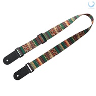 Adjustable Ukulele Strap Soft Polyester Woven Printing Pattern Shoulder Belt with Hanging Rope for Ukulele