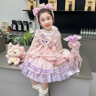 ชุดเจ้าหญิงสําหรับสาวฤดูใบไม้ผลิสไตล์ใหม่น่ารักน่ารักเสื้อผ้าเด็กชุดโลลิต้า Lena Bell แบรนด์สบายๆทุก