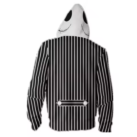 2025 aaa The Nightmare Before Christmas Jack Skellington Carnival Halloween Costume Fancy Black Stri