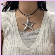 dignityss Metal Exaggerate Personality Big-Pentagram Star Pendant Necklace for Women