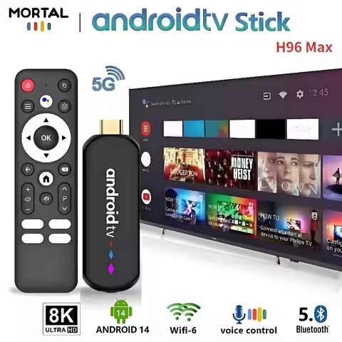 H96 Max Android TV Stick Amlogic S905L3 4K 30FPS BT5.0 2.4G/5G WiFi 6 Streaming Media Voice Remote A