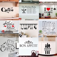 Kitchen Wall Stickers Vinyl Wall Decals for Kitchen English Quote Home Decor Art Decorative Stickers PVC Dining Room For Bar PVC