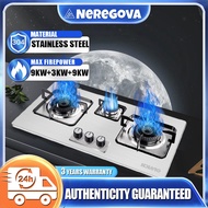 ❗3 Years Warranty❗9KW+3KW+9KW dapur gas stainless steel/3 burner gas stove/2in1 table top+built in 燃