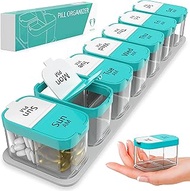 Extra Large Weekly Pill Organizer - XL Daily Pill Box - 7 Day Am Pm Pill Case Jumbo Pill Container for Supplements Big Pill Holder Twice A Day Oversized Daily Medicine Organizer for Vitamins