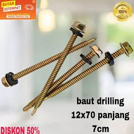 150pcs baut drilling 7cm Self Drilling Screw 12 x 70 isi 150pcs panjang 7cm Baut Roofing SELF DRILLI